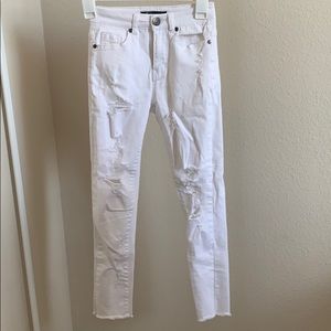 White ripped jeans